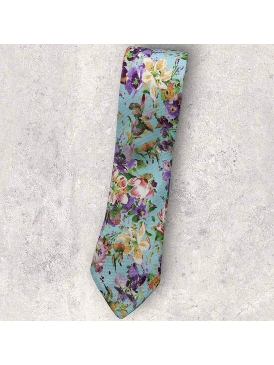 Ted Baker Other - TED BAKER Silk Tie USA XL Blue Purple Green Floral W:2.7" EUC